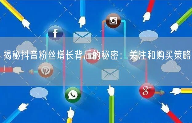 揭秘抖音粉丝增长背后的秘密：关注和购买策略!
