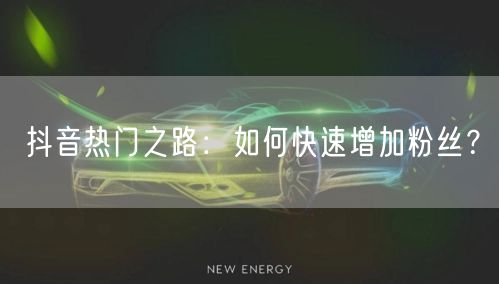 抖音热门之路：如何快速增加粉丝？