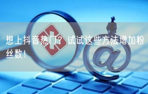 想上抖音热门？试试这些方法增加粉丝数！