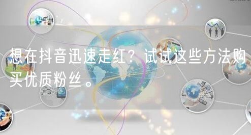 想在抖音迅速走红？试试这些方法购买优质粉丝。