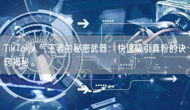 TikTok人气王者的秘密武器：快速吸引真粉的诀窍揭秘。